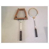 Vintage Pancho Gonzales Tennis Racquet & Vintage Badminton Racquet – Collectible Lot