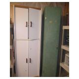 Lot of Vintage Green & Modern White Cabinets