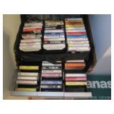 Assorted Cassette Tapes and Cassette Storage
