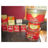 Vintage Advertising Tin Collection – Folgers, Karo, Old Chum, Black Cat & More