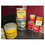 Vintage Advertising Tin Collection – Folgers, Karo, Old Chum, Black Cat & More