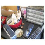 Shelf Contents - Brooms head, Nails, toolbox and more