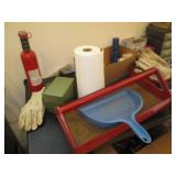 Shelf Contents - Brooms head, Nails, toolbox and more