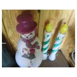 Pair of lighted candle and 3ft Snow...