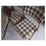 Set of 4 Vintage Padded Metal Folding Chairs