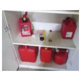 Lot of assorted size gas cans...