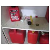 Lot of assorted size gas cans...