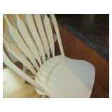 Pair of Solid Wood Whitewash Swiveling Bar Stools