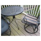 Metal grate-style 5pc patio table a...