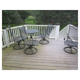Metal grate-style 5pc patio table a...