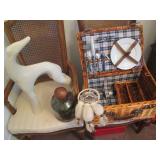 Picnic Basket, Living Terrarium & Home Décor Assortment