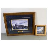 Framed Lighthouse Artwork, 2 Pieces - "Nubble Light" by Doug Brega & Nautical Print