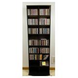 Large Collection of Assorted Music CDs with Tall CD Shelf