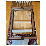 48in Solid Wood Farmhouse Kitchen Table with 4 Chairs and Expansion Leaf