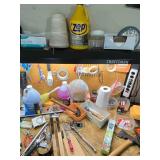 Workbench Contents Hand Tool Lot - Mixed Tools and Hardware