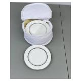 Fukagawa Bone China Dinner Set - 8 Place Settings w/ Storage Cases