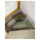 Wood and Glass TV Stand, 46in W x 17in D x 22in H