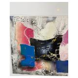 Laszlo Dus "Vonat" Mixed Media Collage, Signed 1987, Framed, 17" x 38"