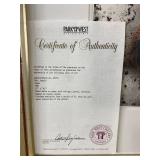 Laszlo Dus "Vonat" Mixed Media Collage, Signed 1987, Framed, 17" x 38"