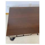 Large Wood and Metal Coffee Table with Drawers, 48 x 28 x 18 Inches