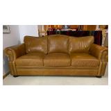 Omnia Stetson Top Grain Leather Sofa, 93 in, Made in USA
