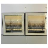Virgil Thrasher Signed Numbered Print Set, Framed, 27x28 Inches