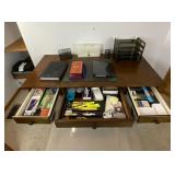 Ashley Furniture Wood Office Desk with Office Supplies