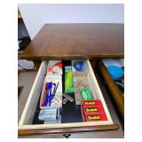 Ashley Furniture Wood Office Desk with Office Supplies