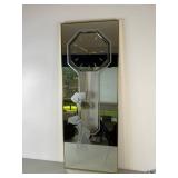 Vintage Mirrored Glass Wall Clock, 18.5 x 48 in
