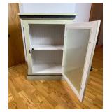 Decorative Storage Cabinet with Frosted Glass, 2 Shelves, 26x15x36 Inches