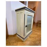 Decorative Storage Cabinet with Frosted Glass, 2 Shelves, 26x15x36 Inches