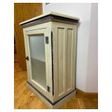Decorative Storage Cabinet with Frosted Glass, 2 Shelves, 26x15x36 Inches