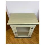 Decorative Storage Cabinet with Frosted Glass, 2 Shelves, 26x15x36 Inches