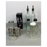 Assorted Kitchenware Lot - Vinturi Wine Aerator, Shakers, Jars & Bottles