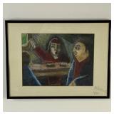 SA Hatcher Signed Framed Art, 1984, 14x14.5 Inch