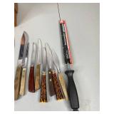 Assorted Kitchen Knives with Knife Block and Electric Sharpener