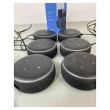 6 Amazon Echo Dot 3rd Gen Smart Speakers with Alexa and 1 Wall Mount