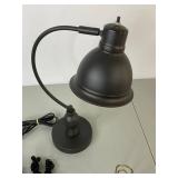 Office Accessory Set: Desk Lamp, Rotary-Style Phone, Metal Letter Holder
