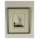 Rick Laudermilk signed print "Pink Wild Rose" framed 133/300