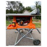 Ridgid R4513 10-Inch Table Saw with Gravity Folding Wheel Stand