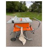 Ridgid R4513 10-Inch Table Saw with Gravity Folding Wheel Stand