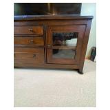 Solid Wood Entertainment Center, 64"W x 17.25"D x 27"H
