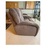 Southern Motion Reclining Loveseat with Center Console, Gray Microfiber