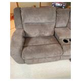 Southern Motion Reclining Loveseat with Center Console, Gray Microfiber