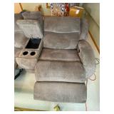 Southern Motion Reclining Loveseat with Center Console, Gray Microfiber