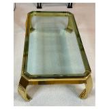 Mastercraft Asian Influenced Brass Ming Legged Coffee Table Attributed to Karl Springer