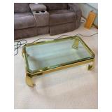Mastercraft Asian Influenced Brass Ming Legged Coffee Table Attributed to Karl Springer