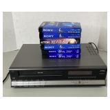 Vintage General Electric VHS Player 9-7100 with 6 Blank Tapes