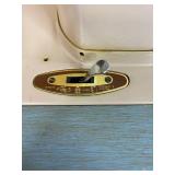 Vintage Singer Model 500A Sewing Machine w/ Accessories, Rowenta Iron, Table