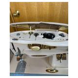Vintage Singer Model 500A Sewing Machine w/ Accessories, Rowenta Iron, Table